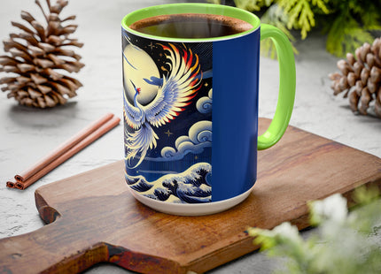 Majestic White Crane Colorful Mugs (11oz, 15oz)