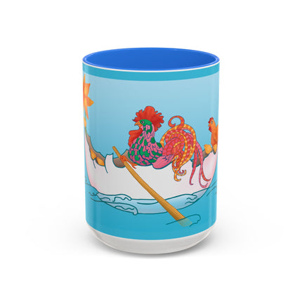 A Rooster's Seafaring Adventure Colorful Mugs, 11oz
