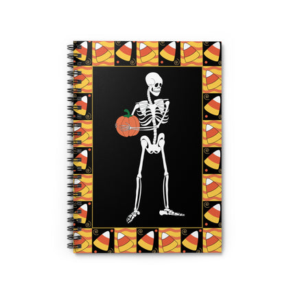 Candy Corn Skeleton Spiral Notebook - Ruled Line