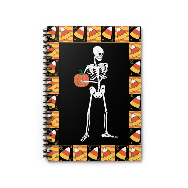 Candy Corn Skeleton Spiral Notebook - Ruled Line