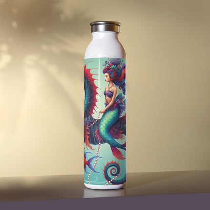 Mermaid & Sea Dragon Slim Water Bottle 20oz – Ocean Guardian & Mythic Beauty