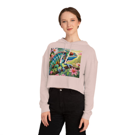 Camouflage Chameleon Cropped Hooded Sweatshirt