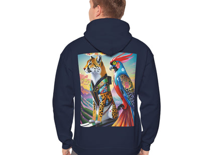 Cheetah and Parrot Cybernetic Duet – Heavy Blend™ Hooded Sweatshirt