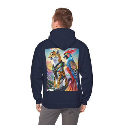 Cheetah and Parrot Cybernetic Duet – Heavy Blend™ Hooded Sweatshirt