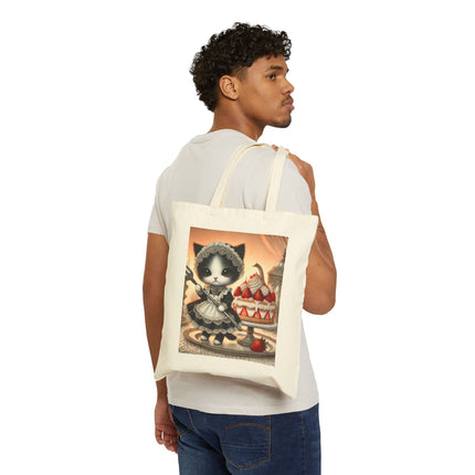 The Patisserie Kitten Cotton Canvas Tote Bag – Sweet Charm & Storybook Delight