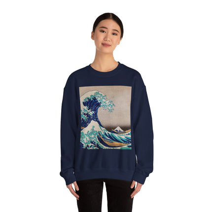 The Great Wave off Kanagawa by Katsushika Hokusai Heavy Blend™ Crewneck Sweatshirt