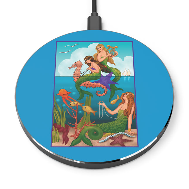 Three Mermaids with Strings of Pearls by Carlo Chiostri Wireless Charger