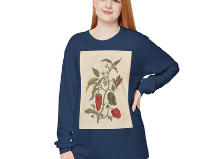 Botanical Pl.15 by Maria Sibylla Merian Garment-dyed Long Sleeve T-Shirt