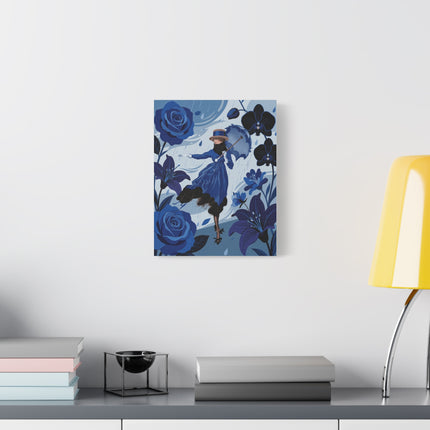 ☔💙 The Blue Rain Promenade Placemat – Art Deco Floral Fashion
