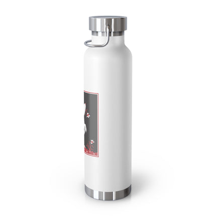 The Enchanting White Terrier with a Red Bow Copper Vacuum Insulated Bottle, 22 oz