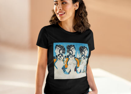 Reproduction of Ladies in Blue by Emile Gilliéron Women's Midweight Cotton Tee