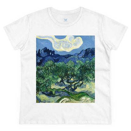 Olive Trees by Vincent Van Gogh Women's Midweight Cotton Tee