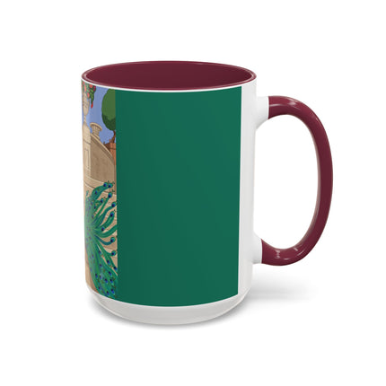 The Peacock's Admiration Colorful Mug (11oz, 15oz) – Rococo Elegance, Peacock Beauty & Garden Charm