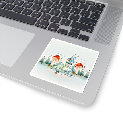 🧚🍄 The Fairy Of The Scarlet Mushrooms Kiss-Cut Stickers – Art Deco Woodland Fantasy