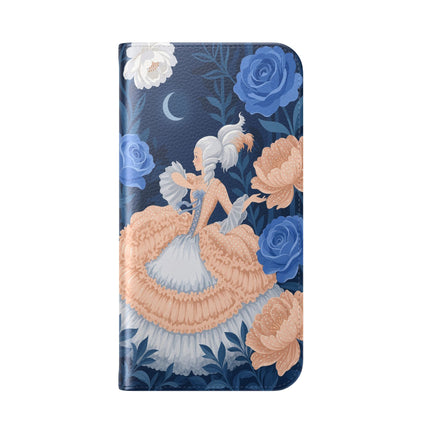 🌙🌸 The Lady Of The Moonlit Flowers Flip Case – Art Deco Floral Reverie