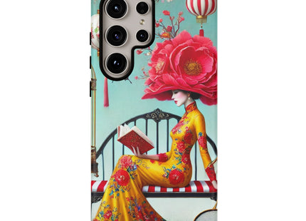 Reading In A Painted Garden Phone Cases