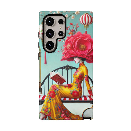 Reading In A Painted Garden Phone Cases