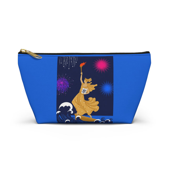 Liberty's Triumph Cosmetic Bag – Art Deco Victory & Golden Grandeur