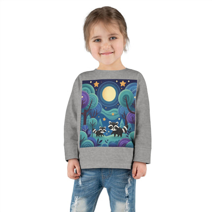 Enchanted Nighttime Raccoons Toddler Long Sleeve Tee