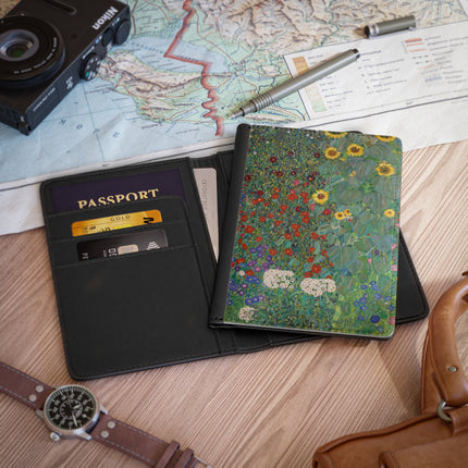 Farm Garden with Sunflowers by Gustav Klimt Passport Cover