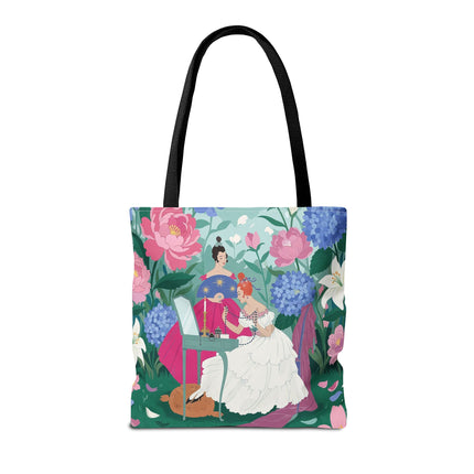 🌸🕯️ The Ladies Of The Enchanted Garden Vanity Tote Bag – Art Deco Floral Elegance