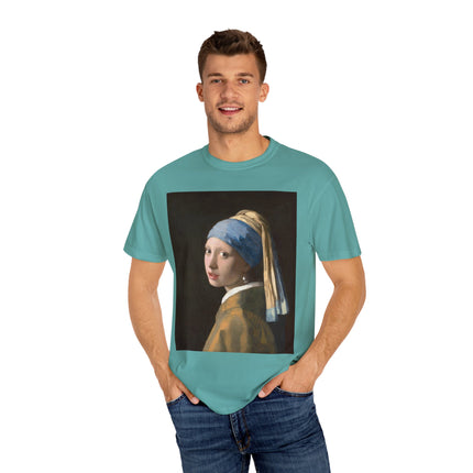 Girl with a Pearl Earring by Johannes Vermeer Unisex Garment-Dyed T-shirt