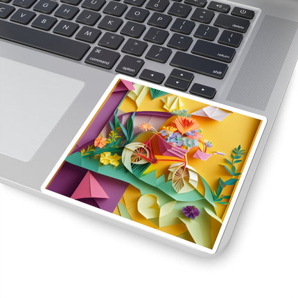 Origami Bicycle Kiss-Cut Stickers (4 Sizes)