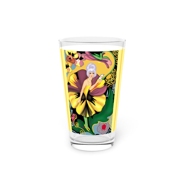 Enchanted Pansy Elegance Glass, 16oz