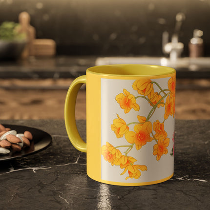 Golden Bow Orchid by Tanigami Kônan Colorful Mugs (11oz, 15oz)