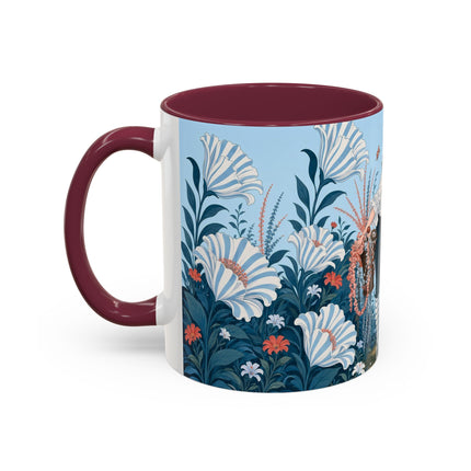 🎨💙 The Enchanted Garden Artist Colorful Mug – Art Deco Floral Whimsy