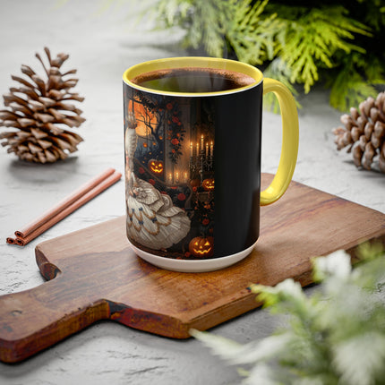 🌙🎃 The Moonlit Pumpkin Parlor Colorful Mug – Elegant Halloween Charm