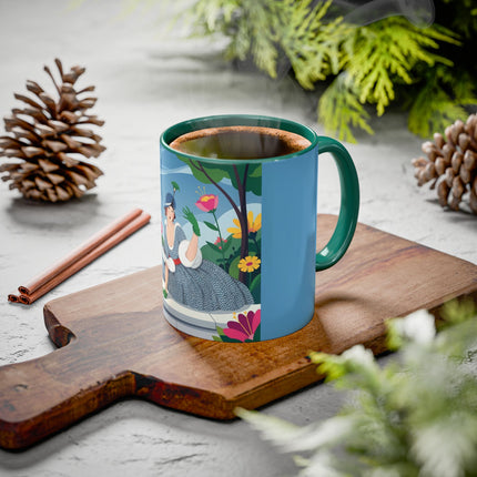 The Lady Of The Secret Garden Colorful Mugs – Art Deco Botanical Elegance