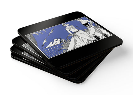 Coastal Elegance Corkwood Coaster Set