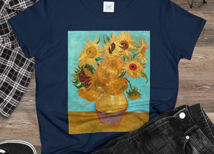 Vase with Twelve Sunflowers by Vincent van Gogh Women's Midweight Cotton Tee