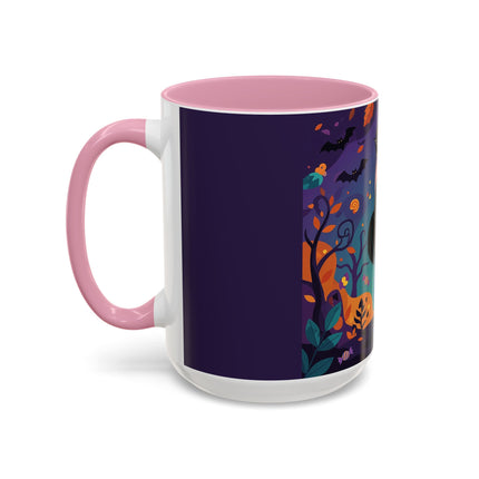 🐈‍⬛🎃 The Midnight Black Cat Masquerade Colorful Mug – Whimsical Halloween Elegance