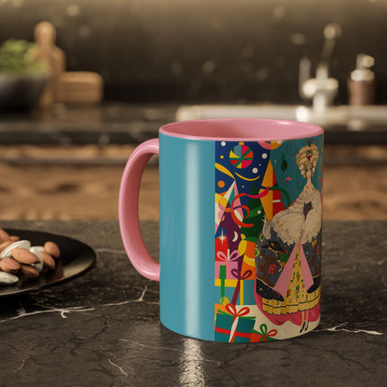 🎀✨ The Christmas Court Of Joy Colorful Mug – Art Deco Holiday Fantasy