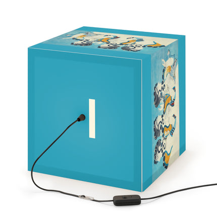 Reproduction of Ladies in Blue by Emile Gilliéron Light Cube Lamp