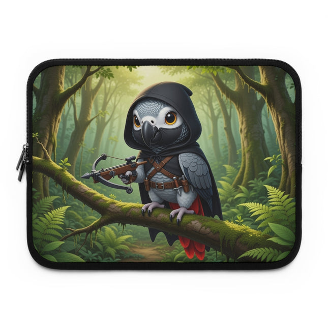 The African Grey Sentinel Laptop Sleeve – Quiet Strength & Woodland Adventure