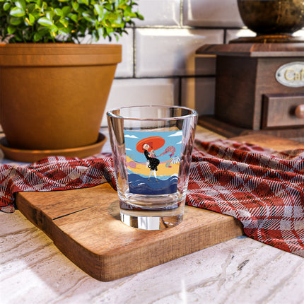 Beachside Promenade Shot Glass – Chic Summer Stroll & Coastal Glamour