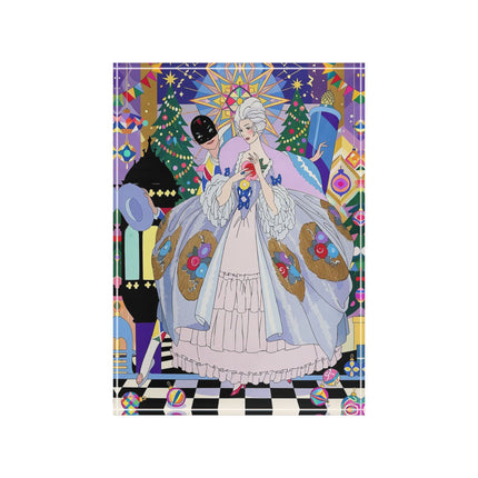 🎄✨ The Lady Of The Christmas Ornament Acrylic Art Block – Art Deco Holiday Fantasy
