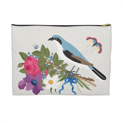 Bluebird & Butterfly Accessory Pouch – Elegant Charm & Springtime Grace