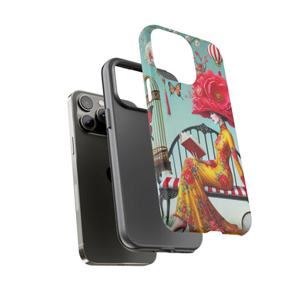 Reading In A Painted Garden Phone Cases