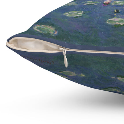 Water Lilies by Claude Monet Spun Polyester Square Pillow