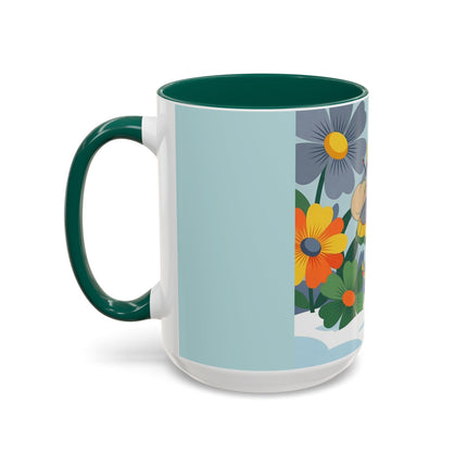 ❄️🌼 The Winter Flower Wanderer Colorful Mug – Colorful Art Deco Snow Fantasy