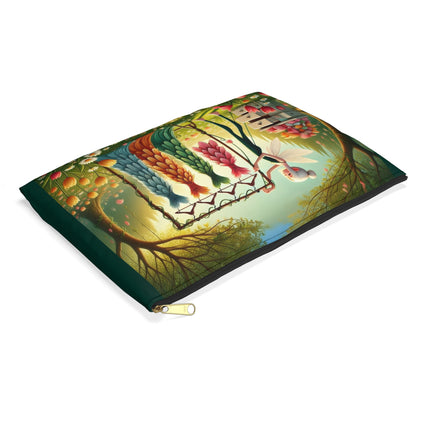 Tulip Wardrobe Flat Pouch – Botanical Couture & Whimsical Elegance
