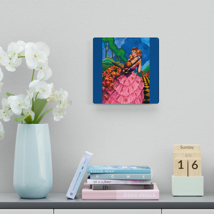 Enchanted Elegance Acrylic Wall Clock, Round and Square