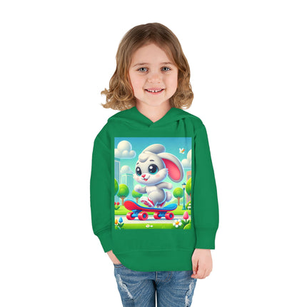 Skateboard Bunny Adventure Toddler Pullover Fleece Hoodie