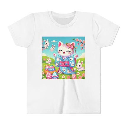 Springtime Kitten’s Easter Joy Youth Short Sleeve Tee