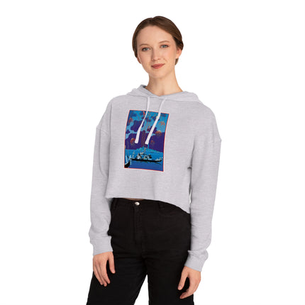 Fireworks in Venice by George Barbier Women’s Cropped Hooded Sweatshirt