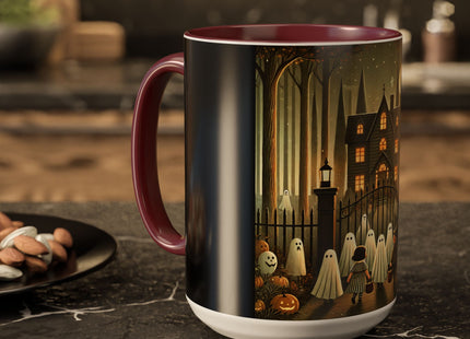 Ghostly Welcome – A Halloween Night Colorful Mugs (11oz, 15oz)
